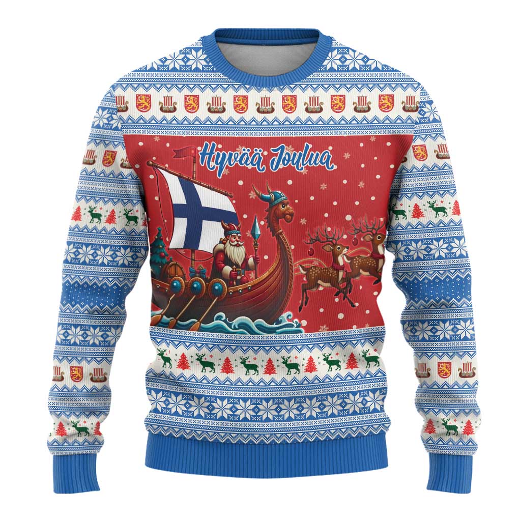Finland Viking Santa Christmas Ugly Christmas Sweater Funny Reindeer Norse Xmas - Wonder Print Shop