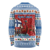 Finland Viking Santa Christmas Long Sleeve Shirt Funny Reindeer Norse Xmas - Wonder Print Shop
