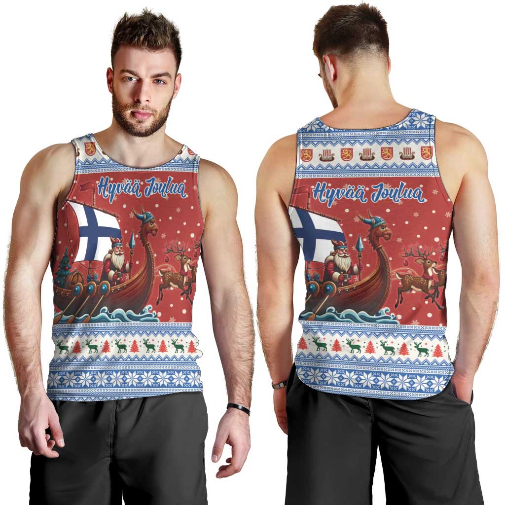 Finland Viking Santa Christmas Men Tank Top Funny Reindeer Norse Xmas - Wonder Print Shop
