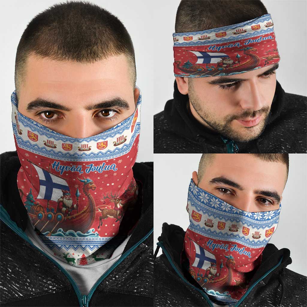 Finland Viking Santa Christmas Neck Gaiter Funny Reindeer Norse Xmas - Wonder Print Shop