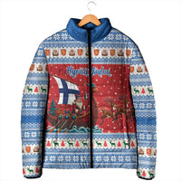 Finland Viking Santa Christmas Padded Jacket Funny Reindeer Norse Xmas - Wonder Print Shop