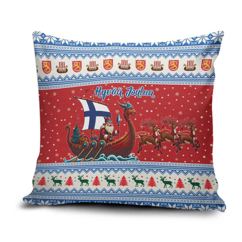Finland Viking Santa Christmas Pillow Cover Funny Reindeer Norse Xmas - Wonder Print Shop