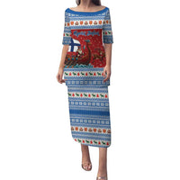 Finland Viking Santa Christmas Puletasi Funny Reindeer Norse Xmas - Wonder Print Shop