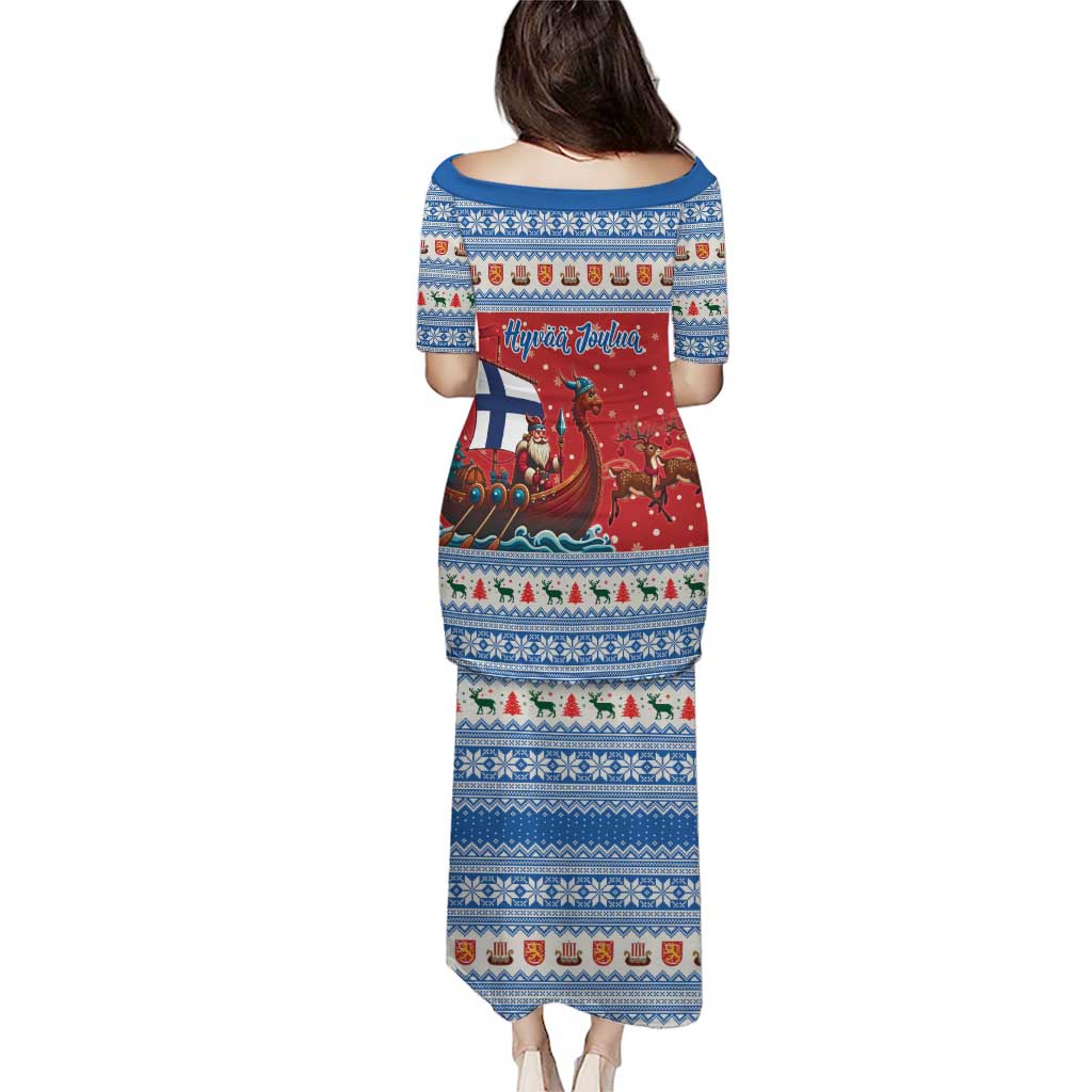 Finland Viking Santa Christmas Puletasi Funny Reindeer Norse Xmas - Wonder Print Shop