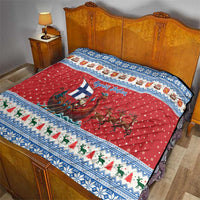 Finland Viking Santa Christmas Quilt Funny Reindeer Norse Xmas - Wonder Print Shop