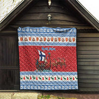 Finland Viking Santa Christmas Quilt Funny Reindeer Norse Xmas - Wonder Print Shop