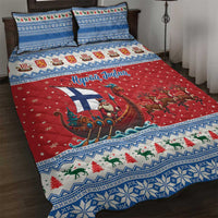 Finland Viking Santa Christmas Quilt Bed Set Funny Reindeer Norse Xmas - Wonder Print Shop