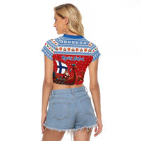 Finland Viking Santa Christmas Raglan Cropped T Shirt Funny Reindeer Norse Xmas - Wonder Print Shop