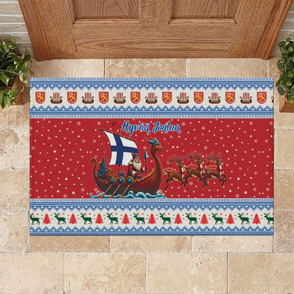 Finland Viking Santa Christmas Rubber Doormat Funny Reindeer Norse Xmas - Wonder Print Shop