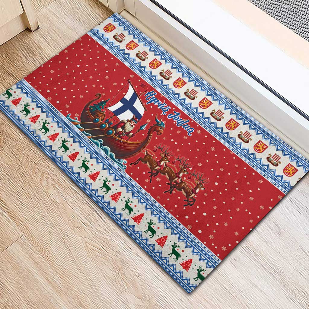 Finland Viking Santa Christmas Rubber Doormat Funny Reindeer Norse Xmas - Wonder Print Shop