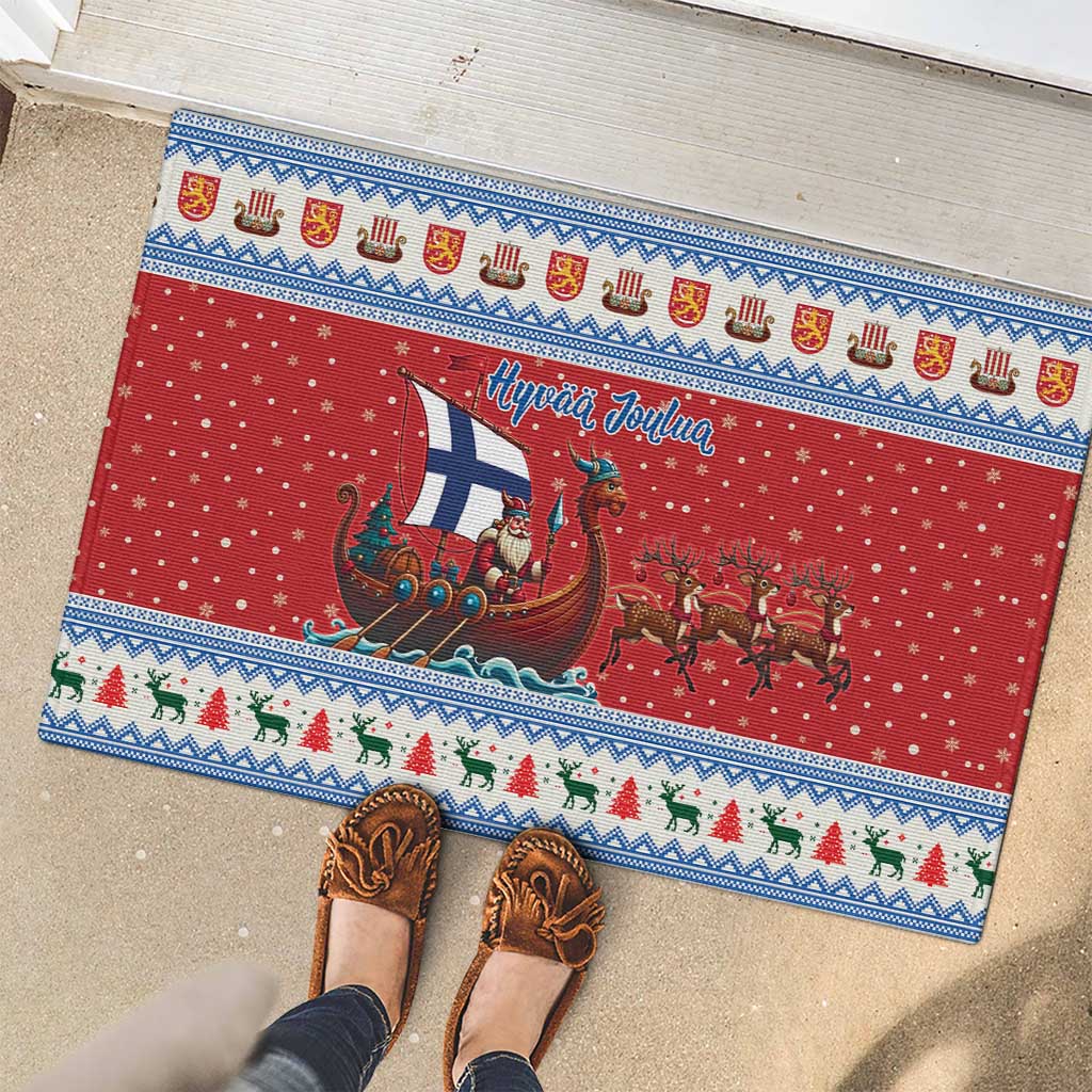 Finland Viking Santa Christmas Rubber Doormat Funny Reindeer Norse Xmas - Wonder Print Shop