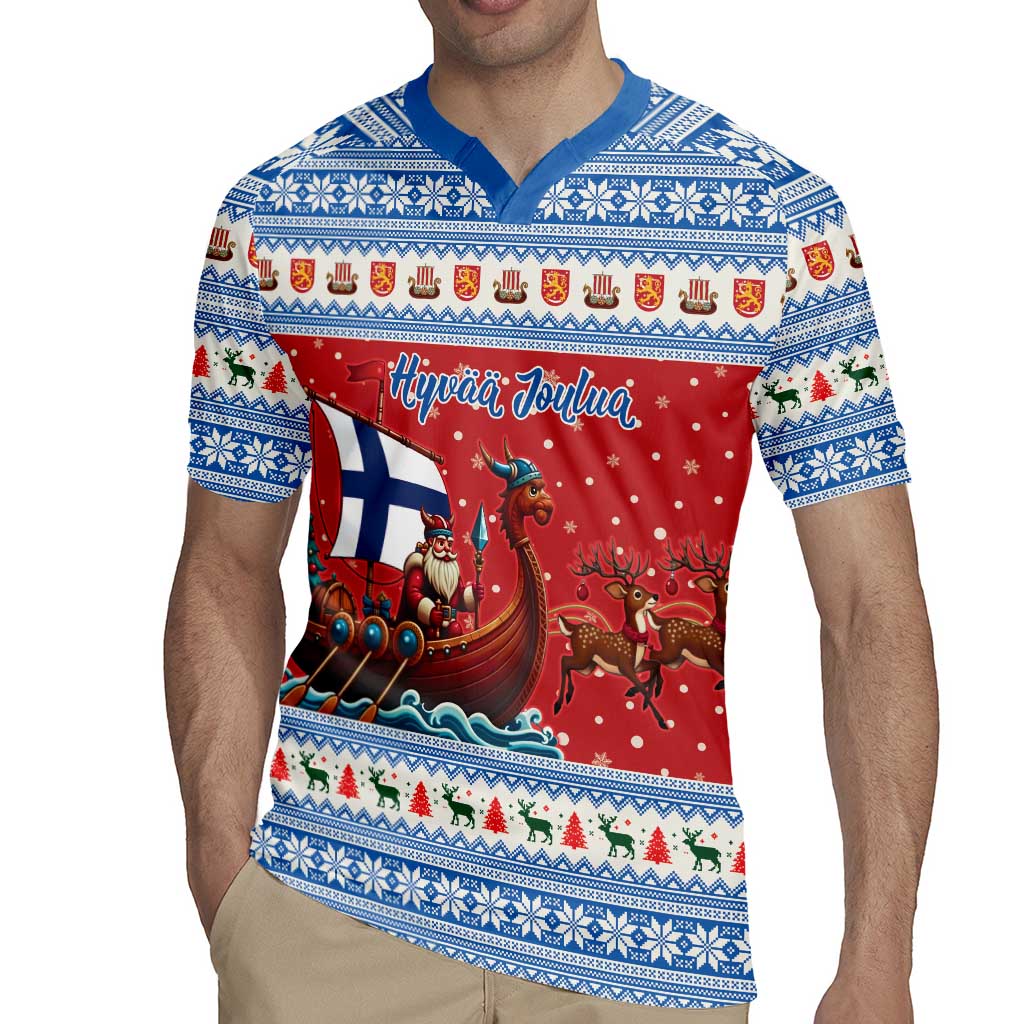 Finland Viking Santa Christmas Rugby Jersey Funny Reindeer Norse Xmas - Wonder Print Shop