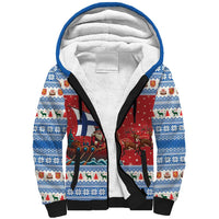 Finland Viking Santa Christmas Sherpa Hoodie Funny Reindeer Norse Xmas - Wonder Print Shop