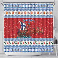 Finland Viking Santa Christmas Shower Curtain Funny Reindeer Norse Xmas - Wonder Print Shop