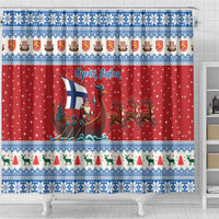Finland Viking Santa Christmas Shower Curtain Funny Reindeer Norse Xmas - Wonder Print Shop