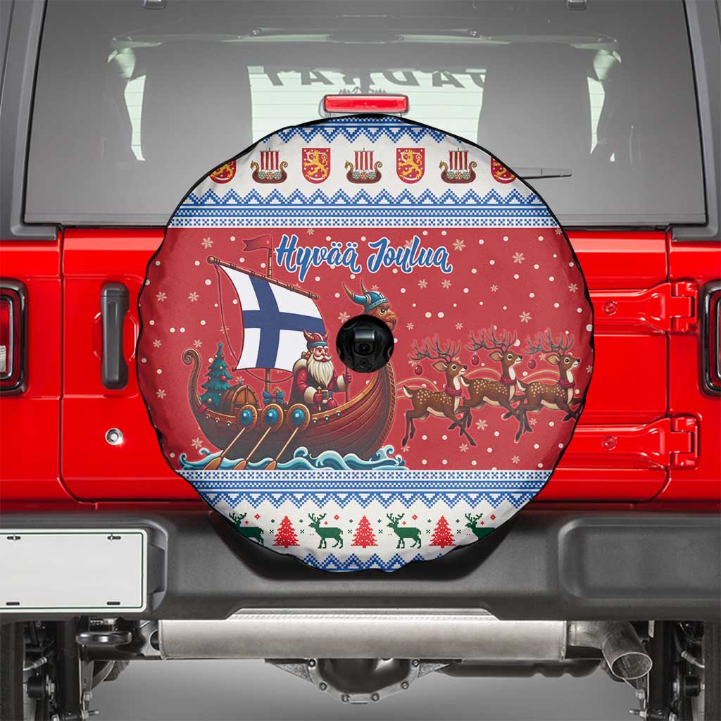 Finland Viking Santa Christmas Spare Tire Cover Funny Reindeer Norse Xmas - Wonder Print Shop