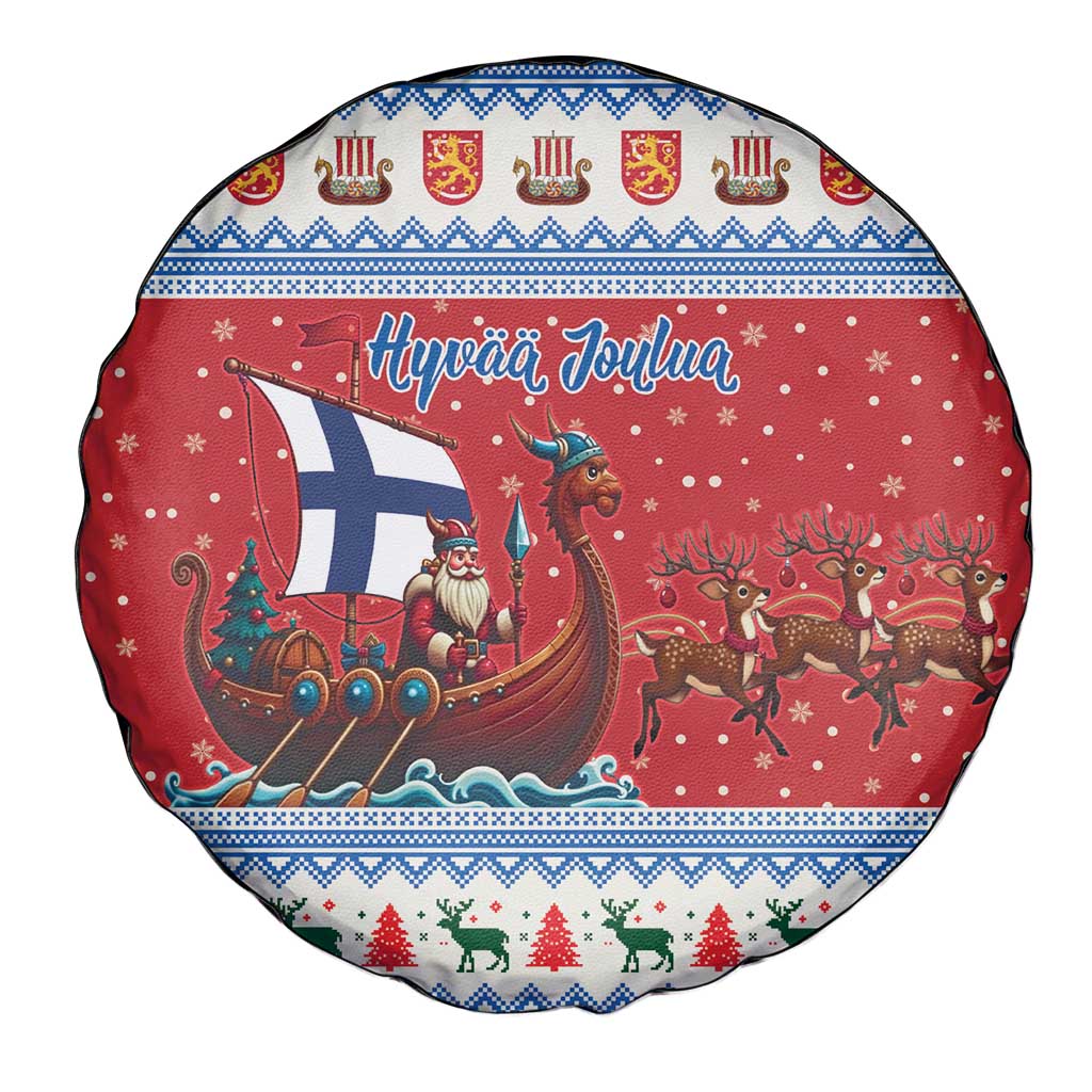 Finland Viking Santa Christmas Spare Tire Cover Funny Reindeer Norse Xmas - Wonder Print Shop