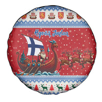 Finland Viking Santa Christmas Spare Tire Cover Funny Reindeer Norse Xmas - Wonder Print Shop