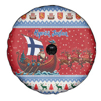 Finland Viking Santa Christmas Spare Tire Cover Funny Reindeer Norse Xmas - Wonder Print Shop