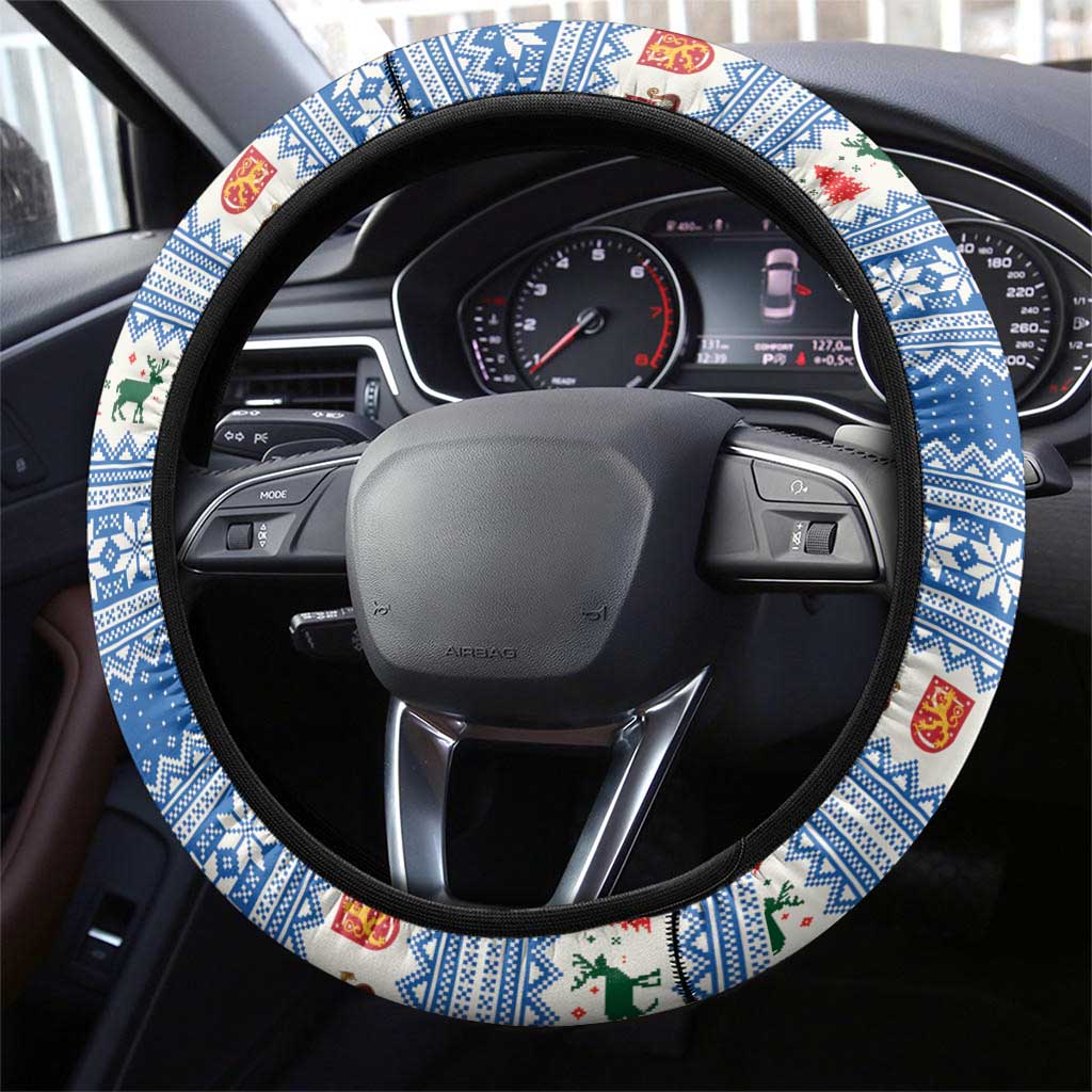 Finland Viking Santa Christmas Steering Wheel Cover Funny Reindeer Norse Xmas - Wonder Print Shop