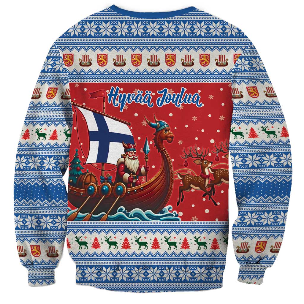 Finland Viking Santa Christmas Sweatshirt Funny Reindeer Norse Xmas - Wonder Print Shop