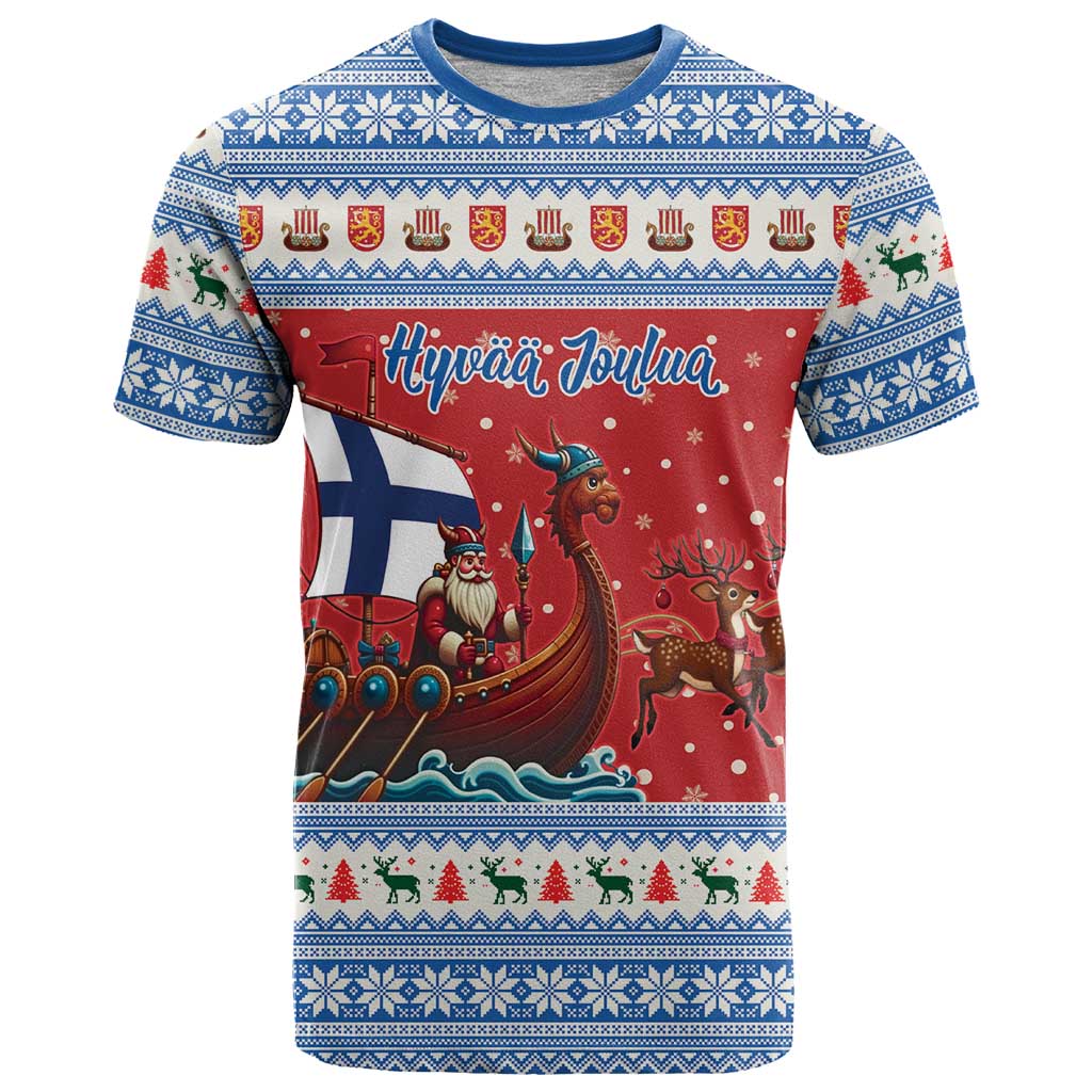 Finland Viking Santa Christmas T Shirt Funny Reindeer Norse Xmas - Wonder Print Shop