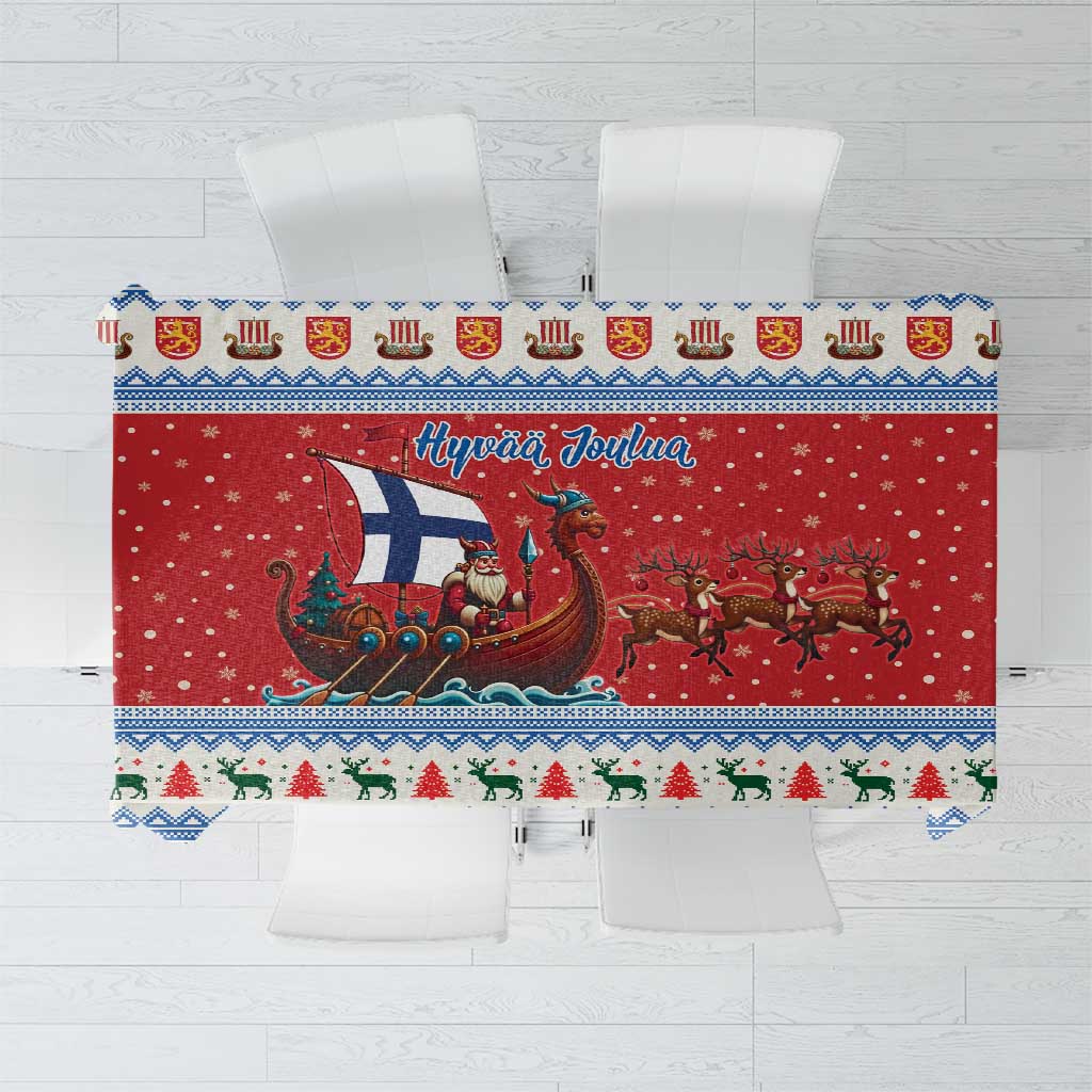 Finland Viking Santa Christmas Tablecloth Funny Reindeer Norse Xmas - Wonder Print Shop