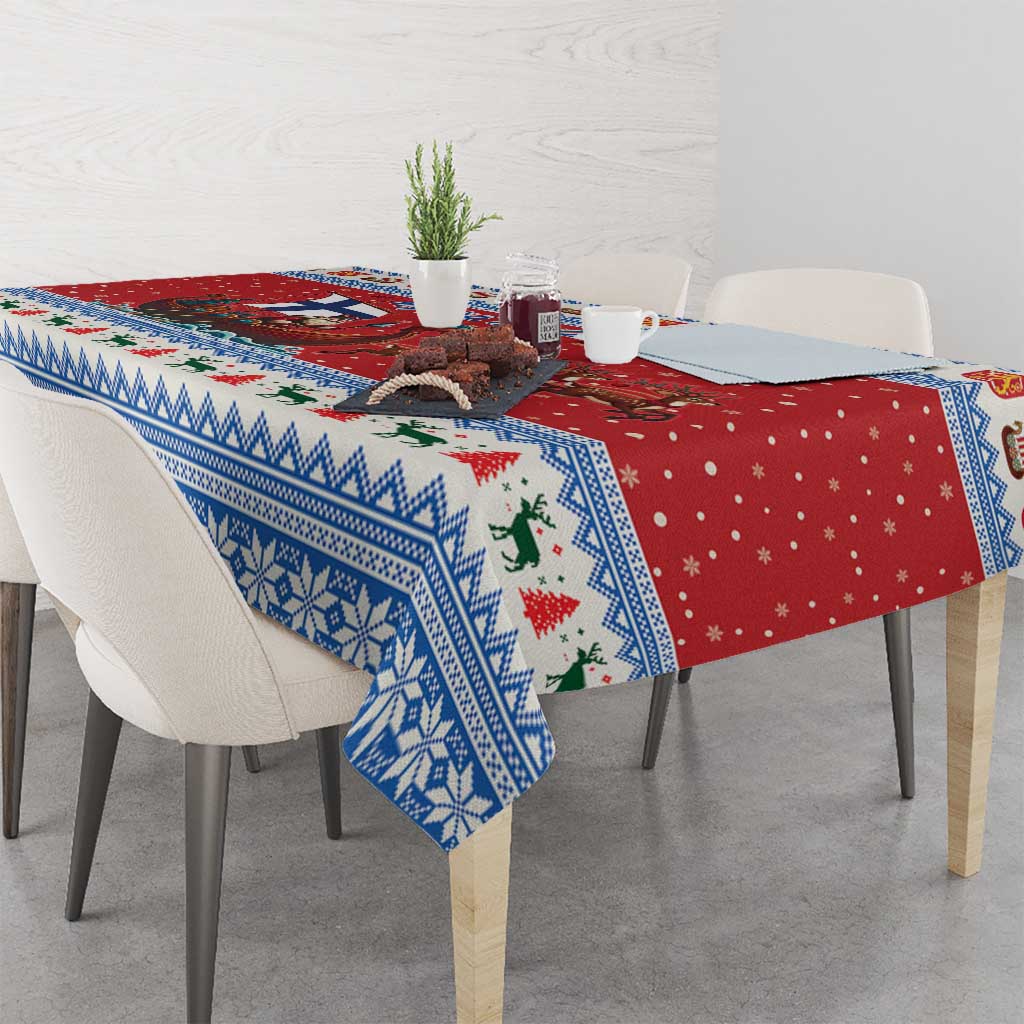 Finland Viking Santa Christmas Tablecloth Funny Reindeer Norse Xmas - Wonder Print Shop