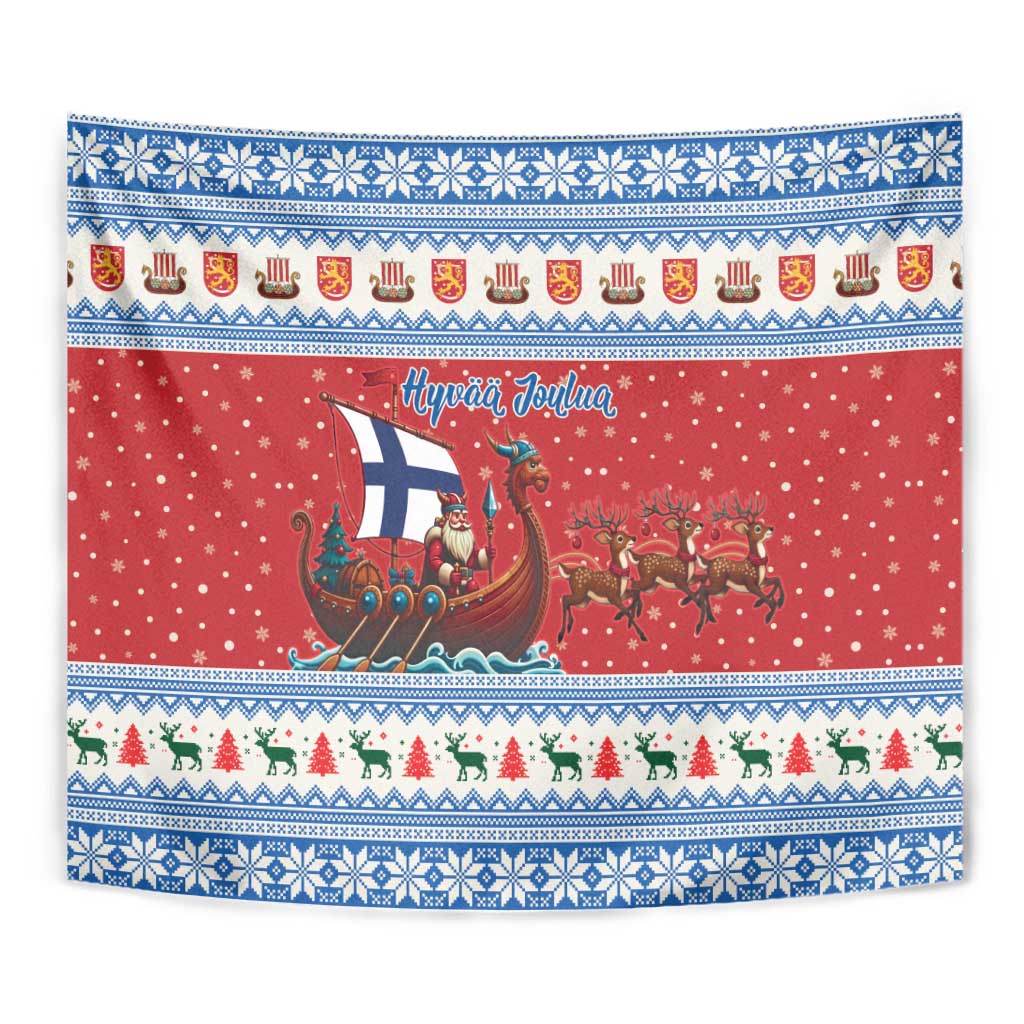 Finland Viking Santa Christmas Tapestry Funny Reindeer Norse Xmas - Wonder Print Shop
