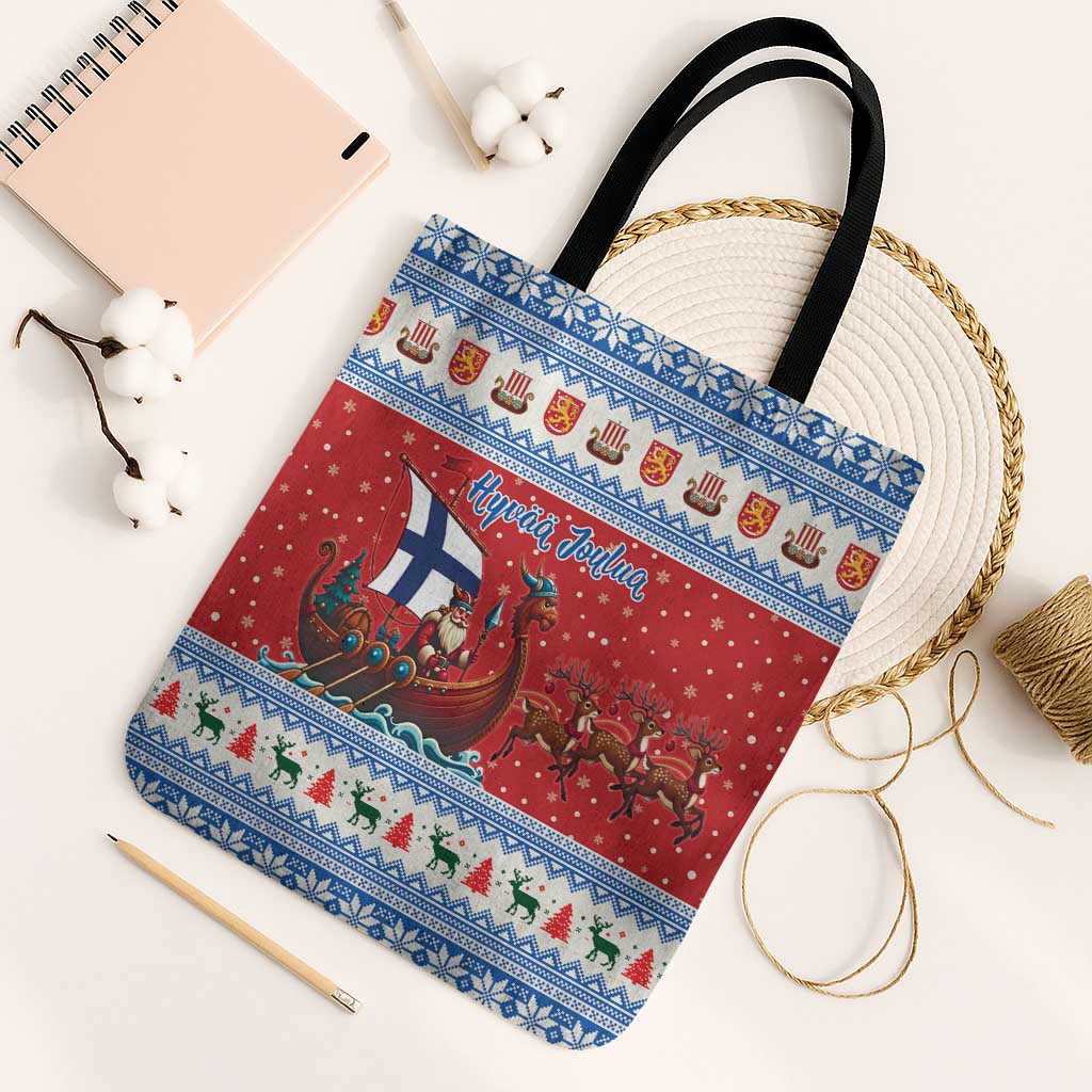 Finland Viking Santa Christmas Tote Bag Funny Reindeer Norse Xmas - Wonder Print Shop