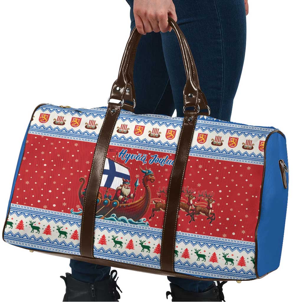 Finland Viking Santa Christmas Travel Bag Funny Reindeer Norse Xmas - Wonder Print Shop