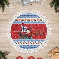 Finland Viking Santa Christmas Tree Skirt Funny Reindeer Norse Xmas - Wonder Print Shop
