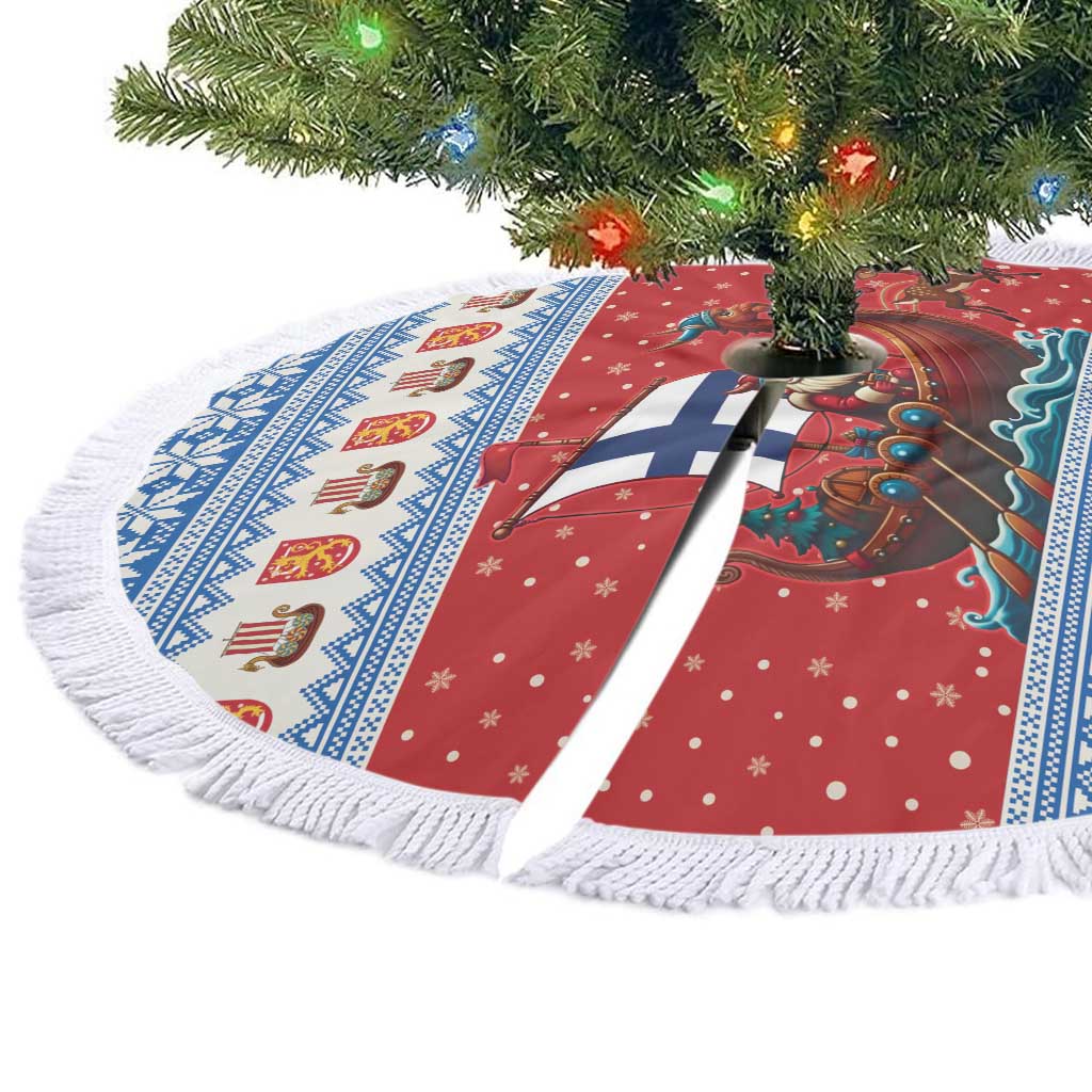 Finland Viking Santa Christmas Tree Skirt Funny Reindeer Norse Xmas - Wonder Print Shop
