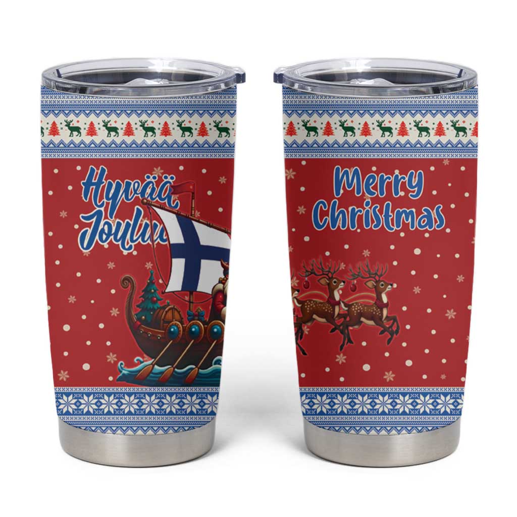 Finland Viking Santa Christmas Tumbler Cup Funny Reindeer Norse Xmas - Wonder Print Shop