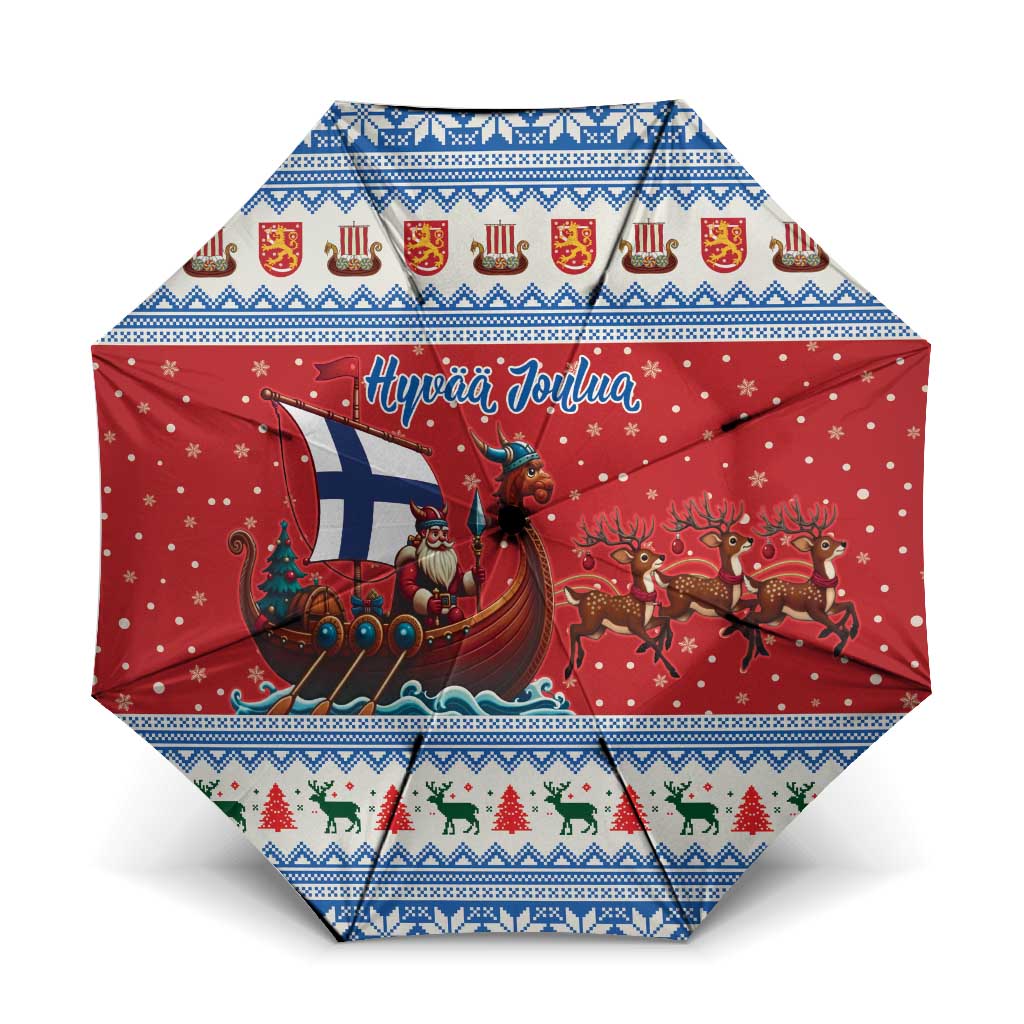 Finland Viking Santa Christmas Umbrella Funny Reindeer Norse Xmas - Wonder Print Shop