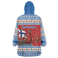 Finland Viking Santa Christmas Wearable Blanket Hoodie Funny Reindeer Norse Xmas - Wonder Print Shop