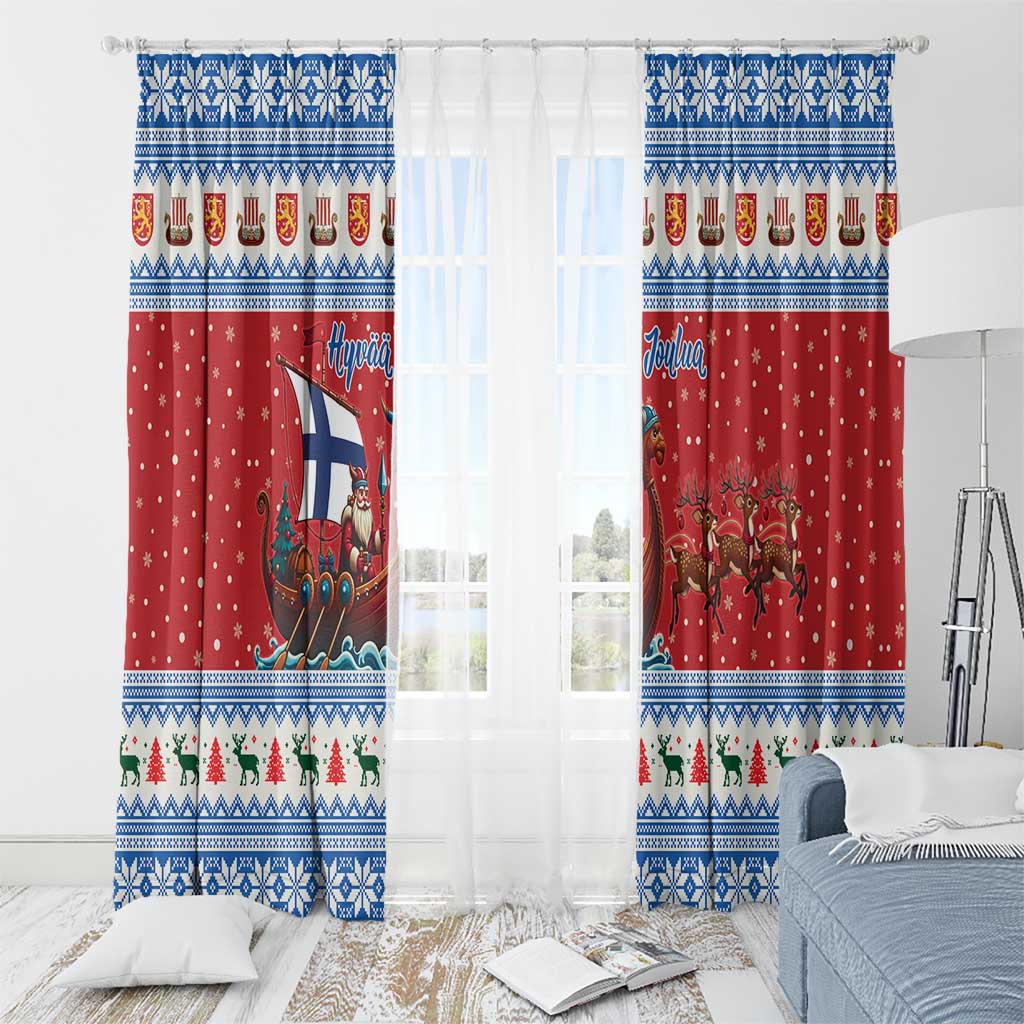 Finland Viking Santa Christmas Window Curtain Funny Reindeer Norse Xmas - Wonder Print Shop
