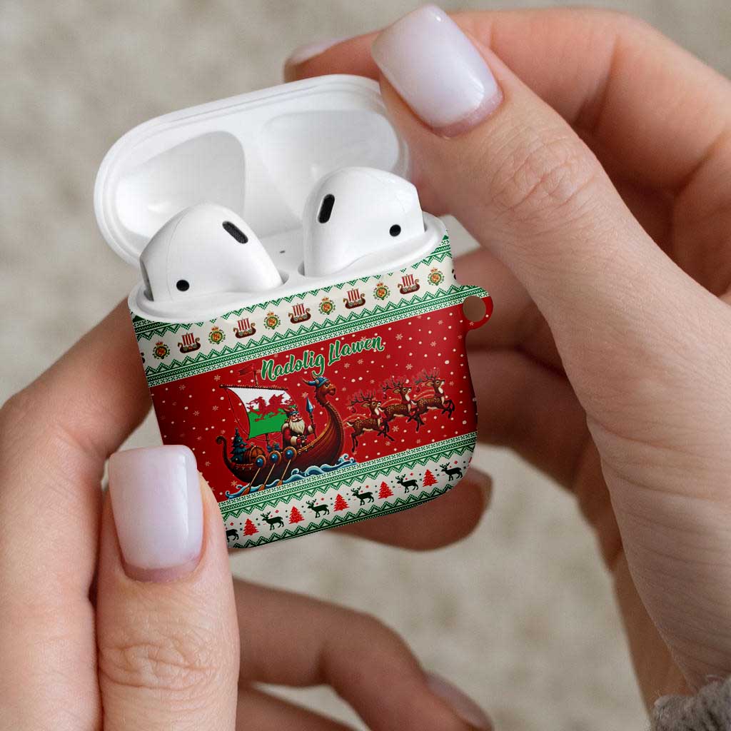 Wales Viking Santa Christmas AirPods Case Funny Reindeer Norse Xmas - Wonder Print Shop
