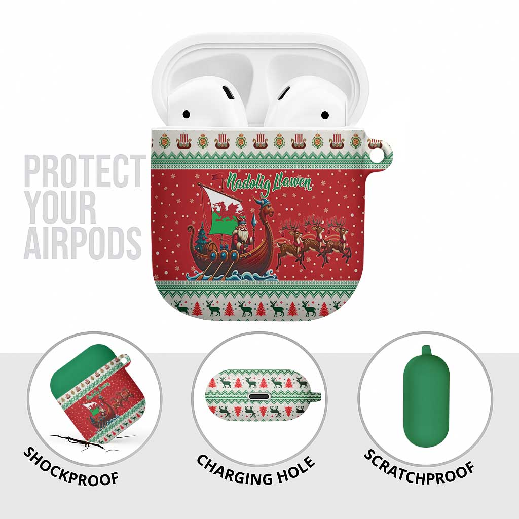 Wales Viking Santa Christmas AirPods Case Funny Reindeer Norse Xmas - Wonder Print Shop