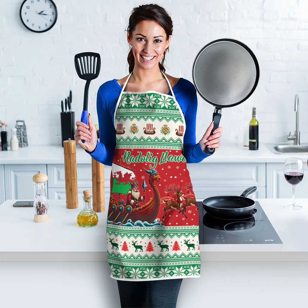 Wales Viking Santa Christmas Apron Funny Reindeer Norse Xmas - Wonder Print Shop