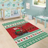 Wales Viking Santa Christmas Area Rug Funny Reindeer Norse Xmas - Wonder Print Shop