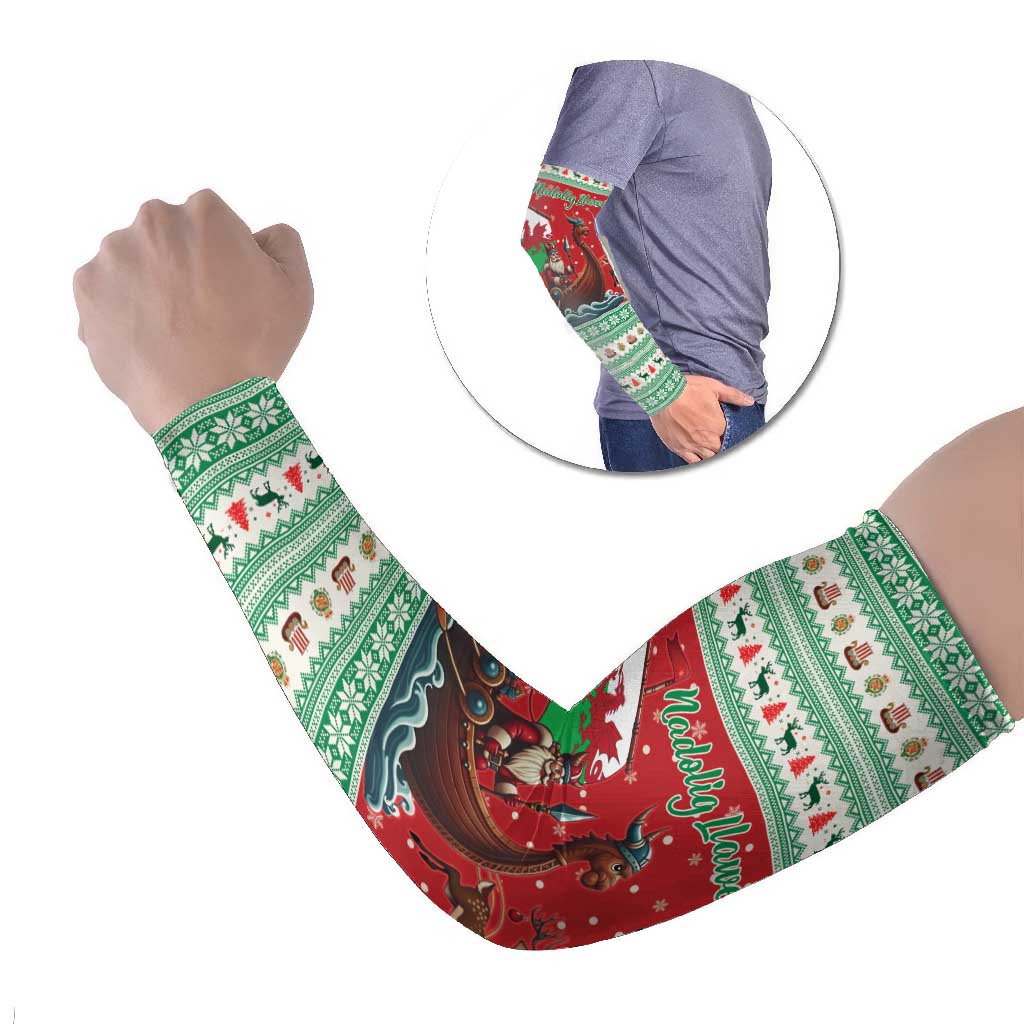 Wales Viking Santa Christmas Arm Sleeves Funny Reindeer Norse Xmas - Wonder Print Shop