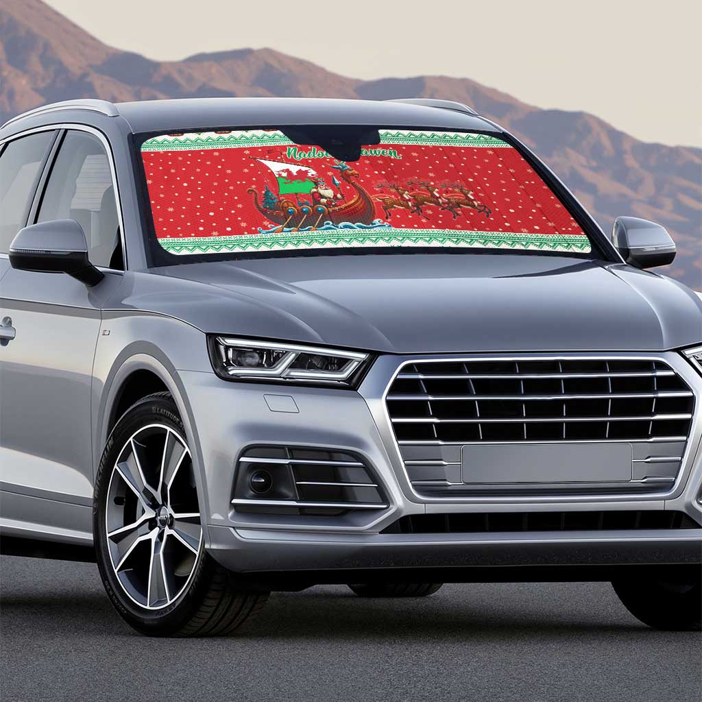 Wales Viking Santa Christmas Auto Sun Shade Funny Reindeer Norse Xmas - Wonder Print Shop