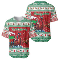 Wales Viking Santa Christmas Baseball Jersey Funny Reindeer Norse Xmas - Wonder Print Shop