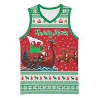 Wales Viking Santa Christmas Basketball Jersey Funny Reindeer Norse Xmas - Wonder Print Shop