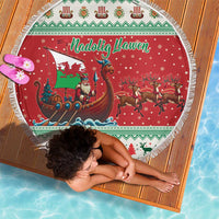 Wales Viking Santa Christmas Beach Blanket Funny Reindeer Norse Xmas - Wonder Print Shop