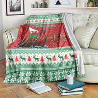 Wales Viking Santa Christmas Blanket Funny Reindeer Norse Xmas - Wonder Print Shop