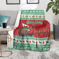 Wales Viking Santa Christmas Blanket Funny Reindeer Norse Xmas - Wonder Print Shop