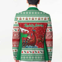 Wales Viking Santa Christmas Blazer Funny Reindeer Norse Xmas - Wonder Print Shop