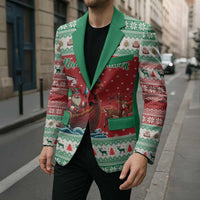 Wales Viking Santa Christmas Blazer Funny Reindeer Norse Xmas - Wonder Print Shop